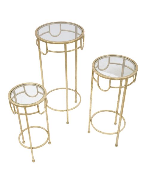 3 mesas auxiliares doradas originales