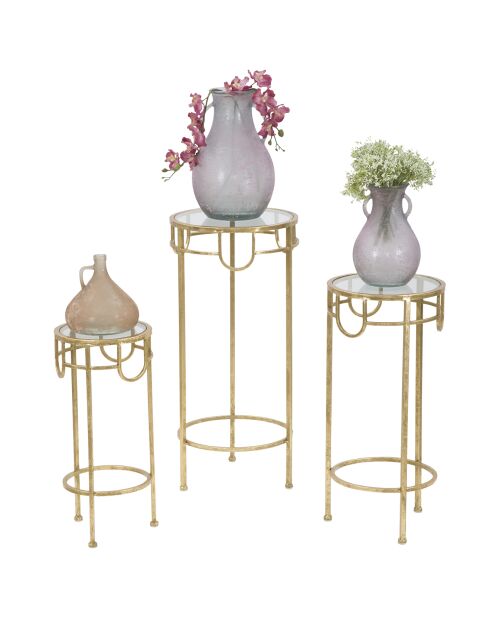 3 mesas auxiliares doradas originales