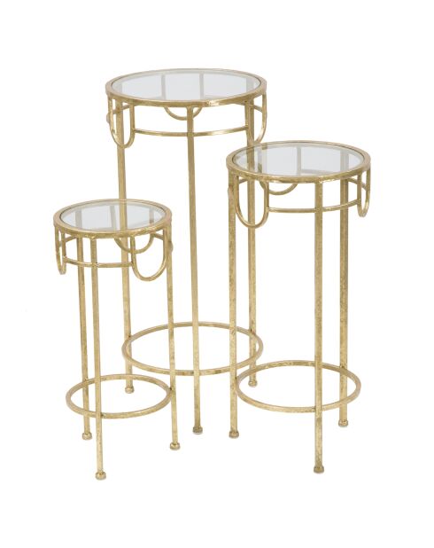 3 mesas auxiliares doradas originales