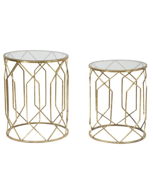 2 Petites Table Gigognes dorées