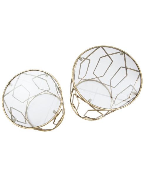 2 Petites Table Gigognes dorées