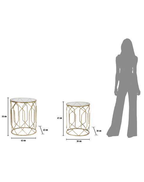 2 Petites Table Gigognes dorées