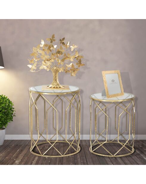 2 Petites Table Gigognes dorées