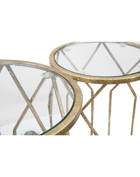 3 mesas auxiliares doradas