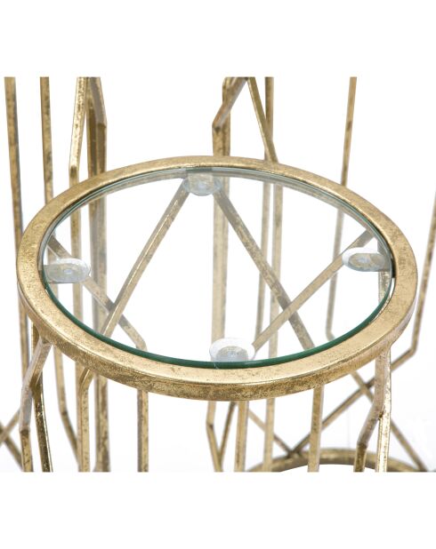 3 mesas auxiliares doradas