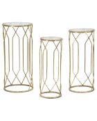 3 Tables d'appoint dorées