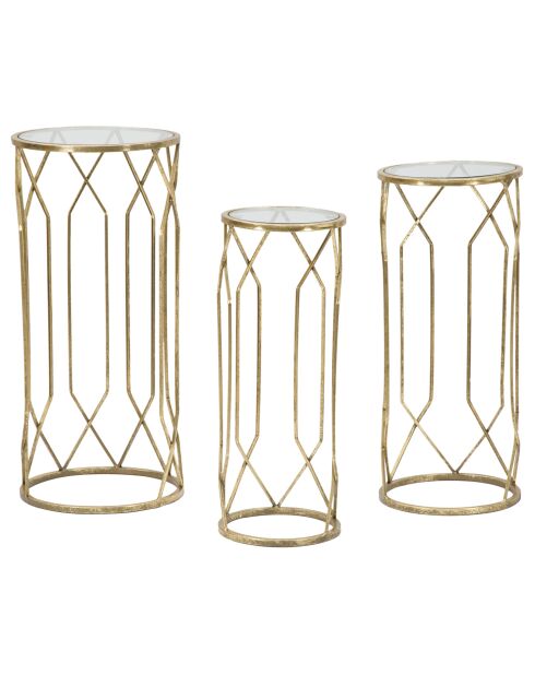 3 Tables d'appoint dorées