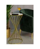 Table d'appoint Hypnos dorée - 70x35x35 cm