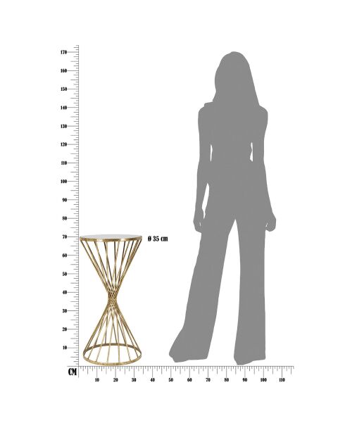 Table d'appoint Hypnos dorée - 70x35x35 cm