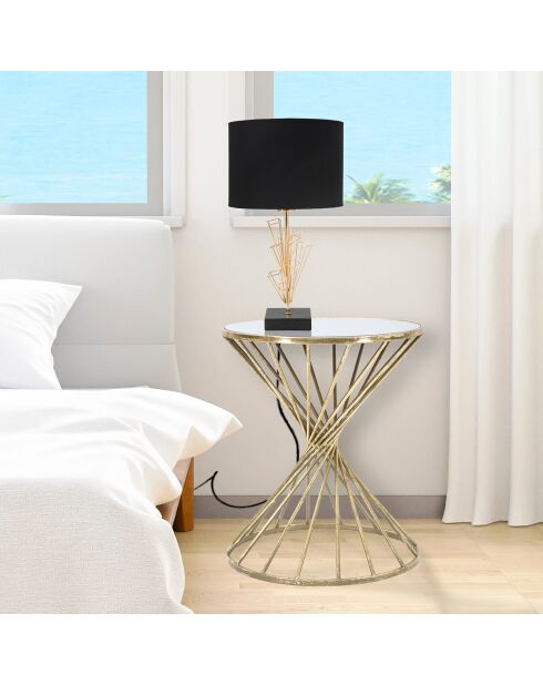 Table d'appoint Hypnos dorée - 50x42x42 cm