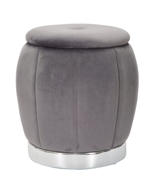 Pouf avec coffre de rangement gris  - 43x43x43 cm