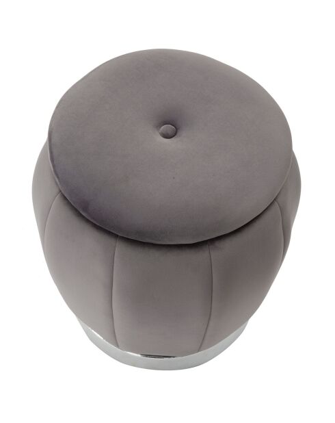 Poef met grijze opbergdoos - 43x43x43 cm