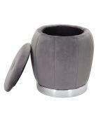 Pouf avec coffre de rangement gris  - 43x43x43 cm