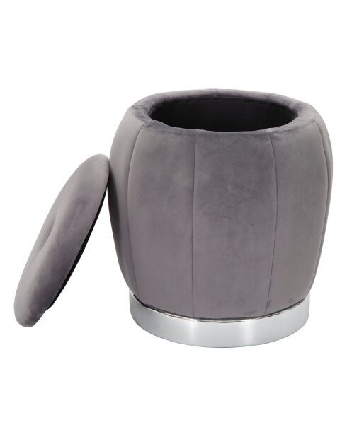 Poef met grijze opbergdoos - 43x43x43 cm