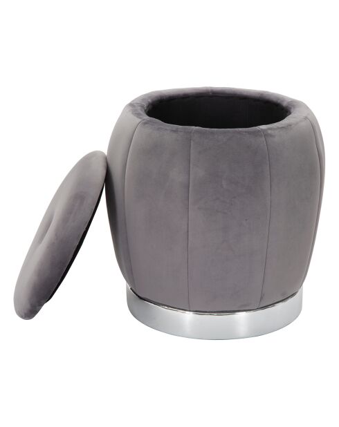 Pouf avec coffre de rangement gris  - 43x43x43 cm