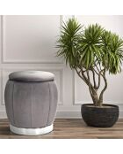 Pouf avec coffre de rangement gris  - 43x43x43 cm