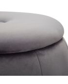 Pouf avec coffre de rangement gris  - 43x43x43 cm