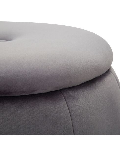 Pouf avec coffre de rangement gris  - 43x43x43 cm