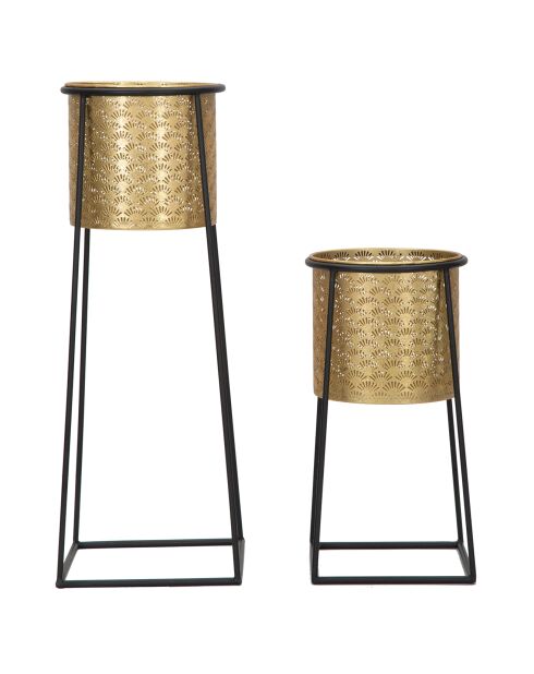 2 vasi da fiori su gambe nere/dorate