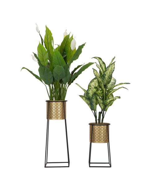 2 vasi da fiori su gambe nere/dorate