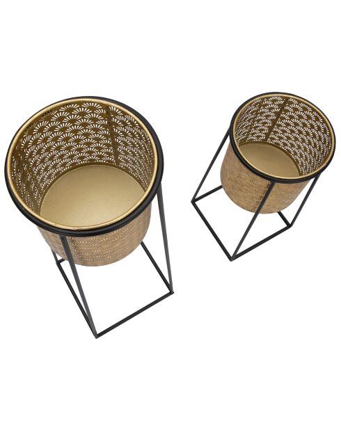 2 vasi da fiori su gambe nere/dorate