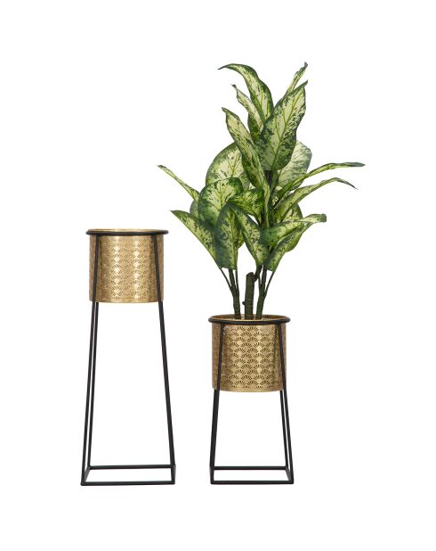 2 vasi da fiori su gambe nere/dorate