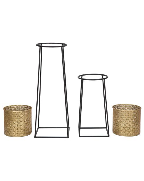 2 vasi da fiori su gambe nere/dorate