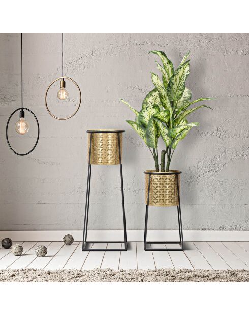 2 vasi da fiori su gambe nere/dorate