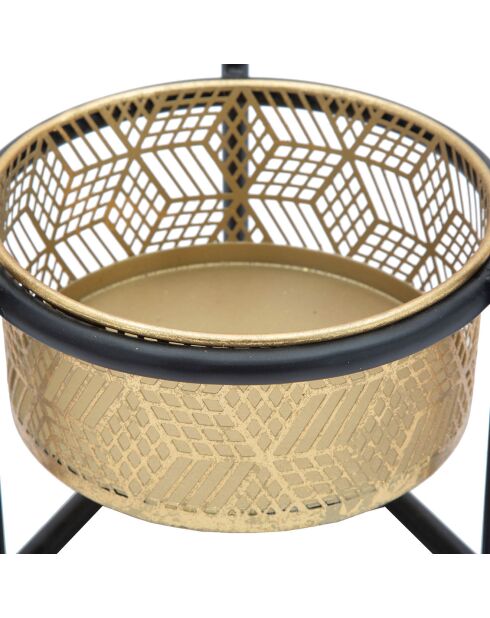 Maceta Doppio negra y dorada con patas - 80 x 23 x 23 cm