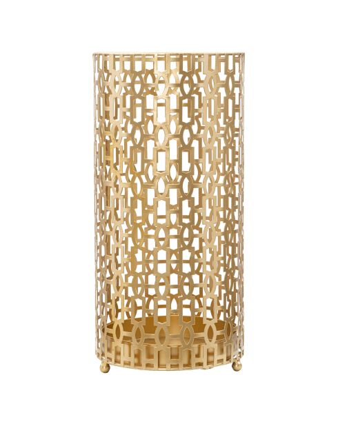 Gouden opengewerkte parapluhouder - 47,5x22,5x22,5 cm