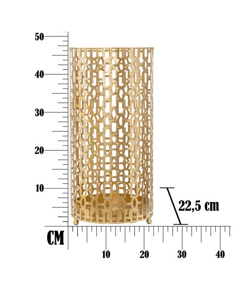 Gouden opengewerkte parapluhouder - 47,5x22,5x22,5 cm