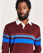 Pull 100% Laine Dapfil bordeaux/bleu