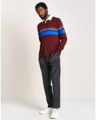 Pull 100% Laine Dapfil bordeaux/bleu
