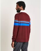 Pull 100% Laine Dapfil bordeaux/bleu