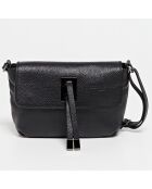 Sac bandoulière en Cuir Joyce  noir - 25x17x5 cm