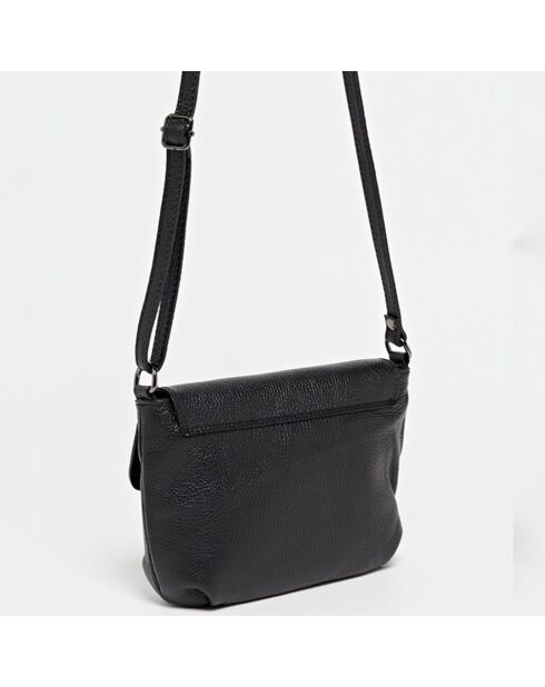 Sac bandoulière en Cuir Joyce  noir - 25x17x5 cm