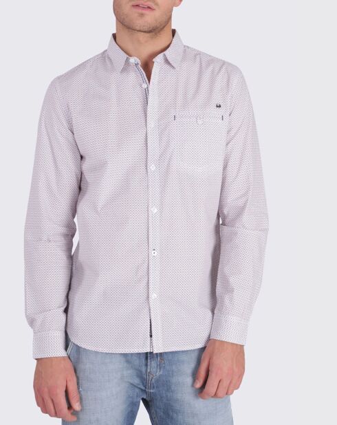 Slim Fit Caty Shirt mit Aufdruck in Weiß/Marineblau/Rot