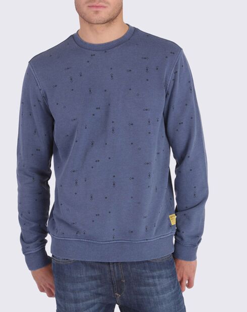 Blauwe sweater met print Wizage