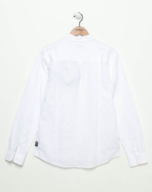 Wolfe Hemd in normaler Passform aus Baumwolle und Leinen, Weiß