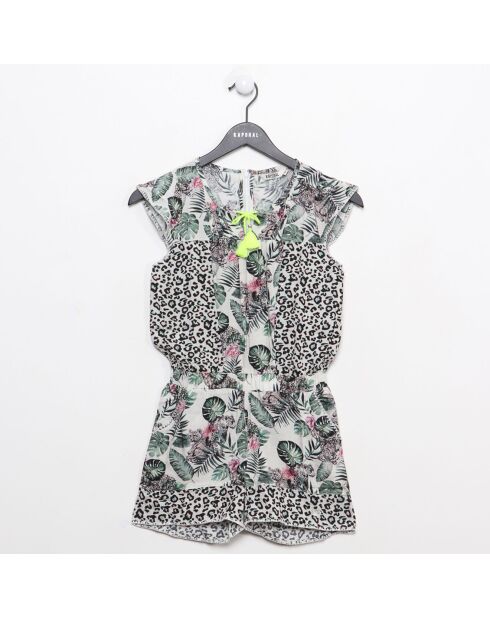 Tuta stampata Jocae bianca/verde/nera