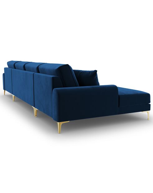 Canapé Panoramique Velvet 6 places Madara bleu roi - 334x182x90 cm