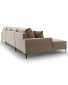 6-Sitzer-Panoramasofa aus Samt Madarabeige - 334x182x90 cm