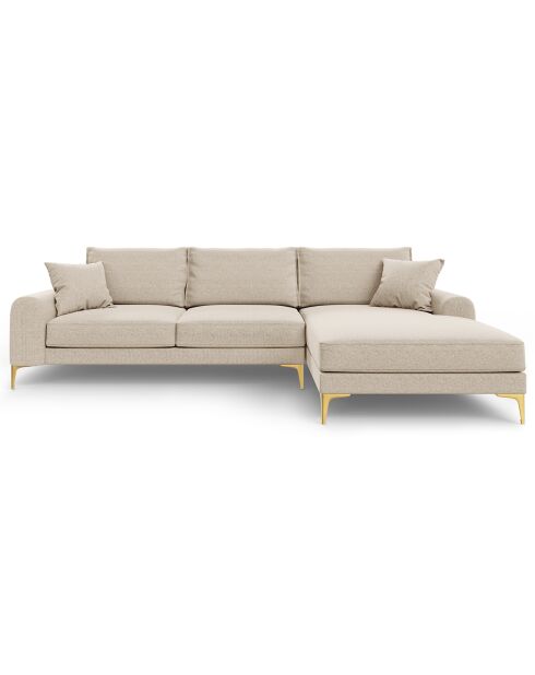 Canapé d'angle droit 5 places Madara beige - 254x182x90 cm