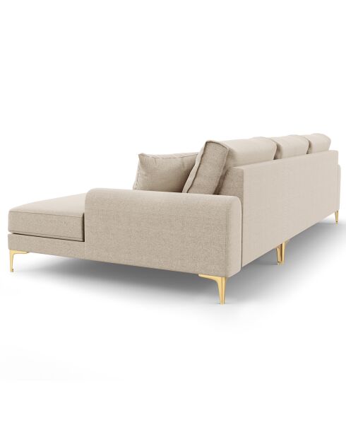 Canapé d'angle droit 5 places Madara beige - 254x182x90 cm