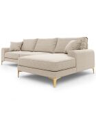 Canapé d'angle droit 5 places Madara beige - 254x182x90 cm