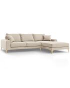 Canapé d'angle droit 5 places Madara beige - 254x182x90 cm