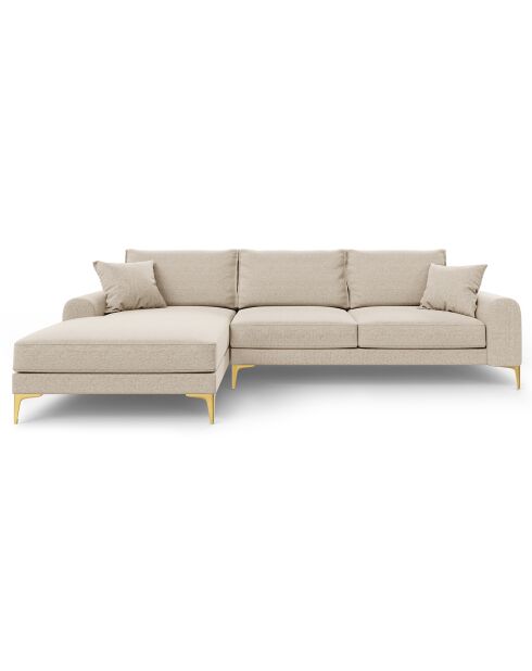 Canapé d'angle gauche 5 places Madara beige - 254x182x90 cm