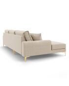 Canapé d'angle gauche 5 places Madara beige - 254x182x90 cm