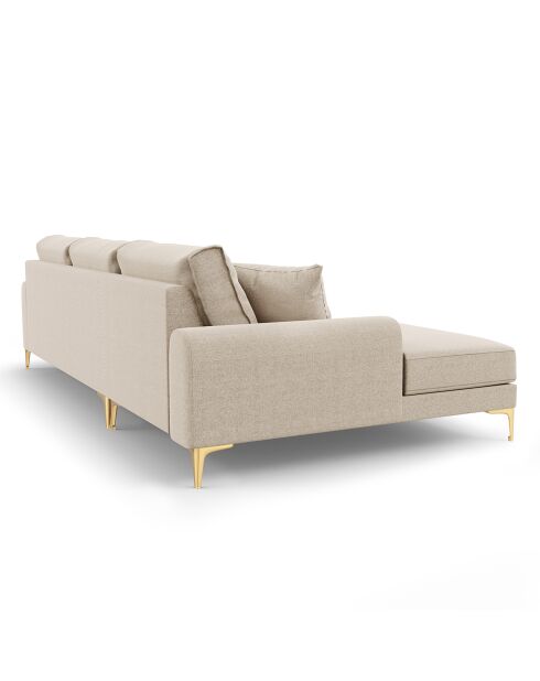 Canapé d'angle gauche 5 places Madara beige - 254x182x90 cm