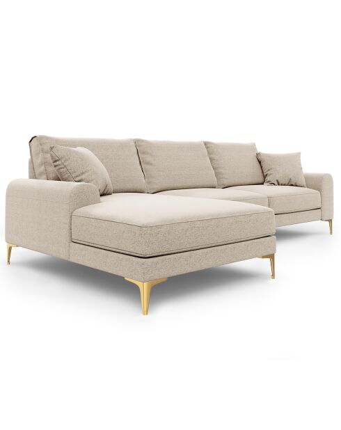 Canapé d'angle gauche 5 places Madara beige - 254x182x90 cm